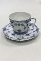 Royal Copenhagen Blue Fluted Full Lace Coffee Cup and Saucer No. 1035