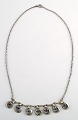 Danish design sterling silver necklace with stones in modern design.
