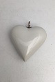 Royal Copenhagen Sterling Silver Necklace with White Porcelain Heart Pendant.
