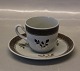 0992-45 Small coffee cup and saucer 6,6 cm Aluminia Faience Brown Tranquebar