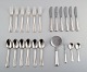 Cohr Old Danish complete Silver Cutlery for 6 people with 4 different serving 
pieces. A total of 22 p.