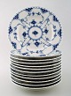 Twelve plates. Blue Fluted Full Lace Plates from Royal Copenhagen.
Decoration number: 1/1086.