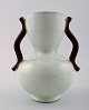 Upsala-Ekeby ceramic vase with handles.
