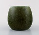 Erik Reiff for Saxbo. Vase af stentøj i moderne design, glasur i grønne nuancer.