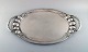 Large Georg Jensen "Melon" serving platter in sterling silver. Model number 
159B.  In a mahogany case from Georg Jensen.
