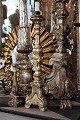 Old French 1800 century "altar" candlestick carved wood with old silver 
coating...