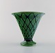 Kähler, Denmark. Vase in glazed ceramics. Beautiful glaze in green shades. 1930 
/ 40