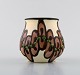 Kähler, HAK. Vase in glazed ceramics. Maroon flowers on light base. 1930 / 40