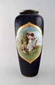 Large hand painted porcelain vase decorated with romantic scene. Vienna, 19th 
century.