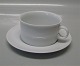 White Domino 14911 Tea cup 5.5 x 10 cm  and saucer 16 cm (81-82) Royal 
Copenhagen porcelain