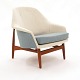 A Danish mid 20th century easy chair, teak, by Ib Kofod-Larsen. Produced by 
Carlo Gahrn circa 1957. H: 77cm. W: 80cm. D: 78cm