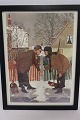 Lithography made by Kurt Ard
New-framed lithography by Kurt Ard (1925 -)
Wellknown Danish illustrator with many 
illustrations of the frontpages of the Danish and 
foreign weekly magazines
The illustrations of Kurt Ard's are often with 
humor