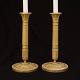 Aabenraa Antikvitetshandel presents: A pair of early 19th century gilt bronze candlesticks. France circa 1810. ...