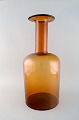 Holmegaard stor vase/flaske, Otto Brauer. Flaske i brunt. Midt 1900-tallet.
