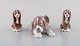 Lladro, Spain. Three porcelain figurines. Sleeping dog and two puppies. 20th 
century.
