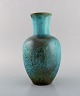 Richard Uhlemeyer, Tyskland. Vase i glaseret keramik. Smuk krakeleret glasur i 
turkis nuancer. 1950