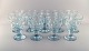 14 large French designer glasses in mouth blown art glass. Mid-20th century.

