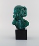 Maxime Real del Sarte (1888-1954) for Sevres. Art deco skulptur af ung kvinde i 
glaseret keramik. 1930