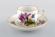 Antique and rare Meissen chocolate cup with saucer in hand-painted porcelain 
with floral motifs. Dated 1773-1814. Museum quality.
