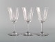 St. Louis, Belgium. Three white wine glasses in mouth-blown crystal glass. 1930 
/ 40s.
