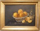 Painting, still life with oranges and wine, 20th century