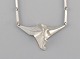 Lapponia, Finland. Modernist necklace in sterling silver with pendant. Finnish 
design. 1970 / 80s.
