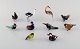 Swedish glass art. Ten miniature figures in the form of birds in mouth-blown art 
glass. 1970 / 80s.
