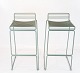 A Pair of Bar Stools, Model Hee - Metal Lacquered Light Blue Frame - HAY