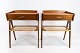 A pair of side tables in teak with paper cord shelf of danish design from the 
1960s.
5000m2 showroom