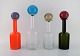 Otto Brauer for Holmegaard. Four large vases / bottles in mouth-blown art glass 
with balls. Mid-20th century.
