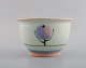 Bodil Manz (b. 1943), Denmark. Unique bowl in glazed ceramics with hand-painted 
flowers. 1980