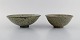 European studio ceramicist. Two bowls in glazed stoneware. Beautiful glaze in 
shades of gray. Late 20th century.
