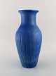 Gunnar Nylund for Rörstrand. Large vase in glazed ceramics. Beautiful glaze in 
shades of blue. 1950s.
