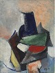 "Cubist composition" Oil painting on canvas in original condition with some 
crackles, the artist was  teacher for Asger Jorn.