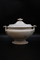 Large antique oval French faience tureen with a super ...