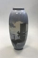 Royal Copenhagen Art Nouveau Unique vase decorated with marine environment with 
Boat and Seagul Dated 24/1/1928, signed RB for Richardt Butcher and Juliane 
Marie stamp