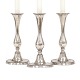 Set of three pewter candlesticks. Circa 1840. H: 24cm