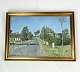Maleri på lærred med landsby motiv og forgyldt ramme, fra 30 september 1936 og 
med ukendt signatur.
5000m2 udstilling.
