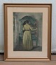 Opus 44   1924  The Blue cabinet Original etching by Peter Ilsted in the frame  
62.5 x 51 cm