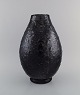 Jerome Massier (1850-1916) for Vallauris. Large antique vase in glazed 
stoneware. Beautiful metallic glaze in black shades. Early 20th century.
