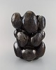 Christina Muff, Danish contemporary ceramicist (b. 1971). Large sculptural 
unique vase in glazed stoneware. Beautiful black metallic glaze.
