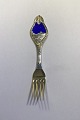 A. Michelsen Christmas Fork 1913 Gilded Sterling Silver with enamel