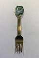 A. Michelsen Christmas Pastry Fork 1983 Gilded Sterling Silver