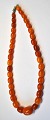 Fantastic amber chain with 37 polished oblong pieces, ...