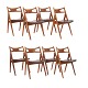 Hans J. Wegner, Denmark, set of eight Sawbuck Chairs CH ...
