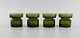 Jens Harald Quistgaard. Four "Hygge" light holders for teacandles in dark green 
art glass. Retro, 1960
