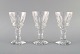 Baccarat, Frankrig. Tre art deco hvidvinsglas i klart mundblæst krystalglas. 
1930