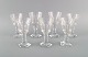 Baccarat, Frankrig. Syv art deco hvidvinsglas i klart mundblæst krystalglas. 
1930
