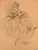 Louis Icart (1888-1950). Crayon on paper. Dancing woman. 1920s / 30s.
