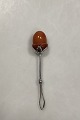 Cigarette holder in silver with amber pear